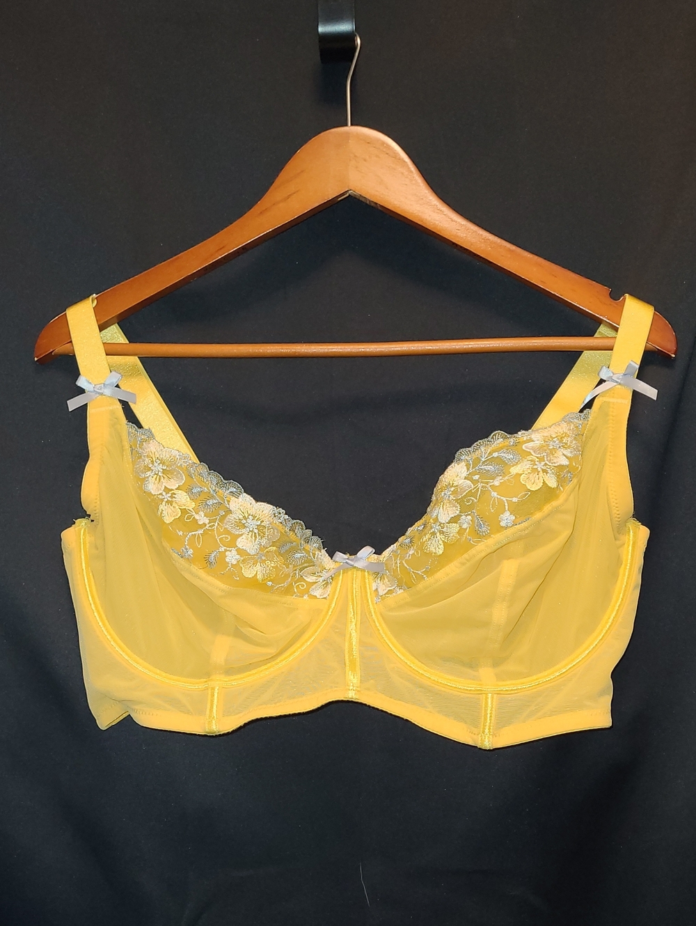 Adore Me BOUTIQUE LARGE CUP 38H Embroidered Underwire Bra with Silver Accents
